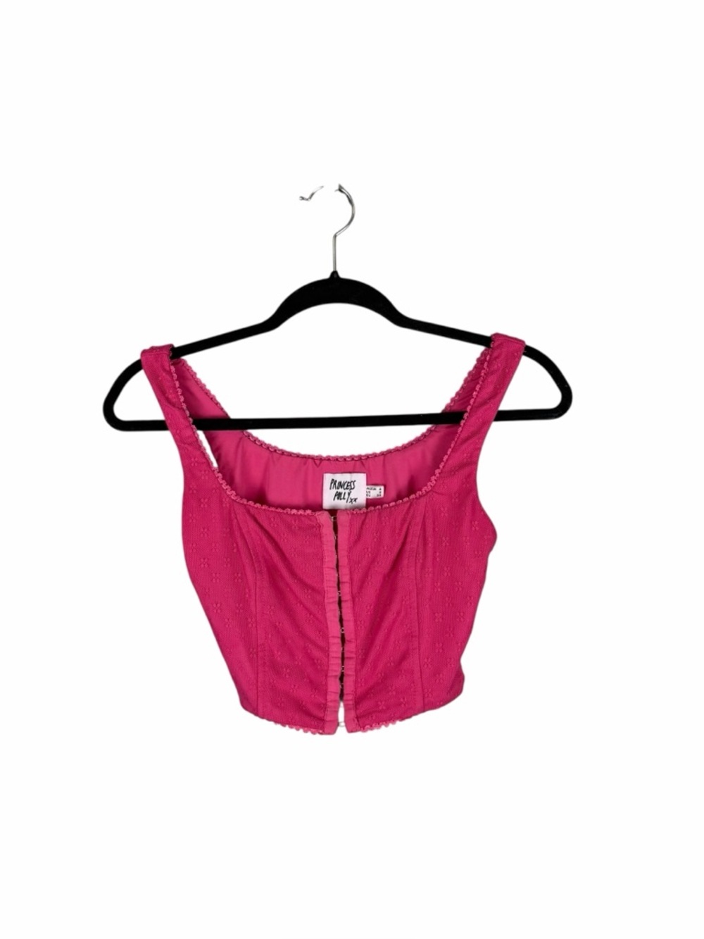Princess Polly Pink Corset Hook Front Crop Top Size 2